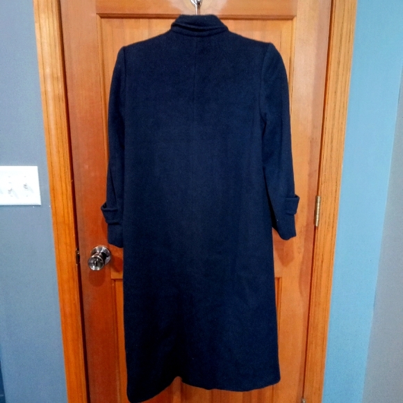 Evan Picone 100% wool blue trench coat jacket size 4 - Picture 2 of 7
